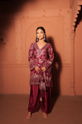 Wine Brocade Co-ord Set