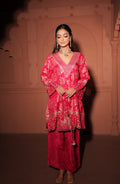 Crimson Red Brocade Co-ord Set
