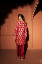 Ruby Red Brocade Co-ord Set