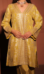 Mustard Yellow Brocade Co-ord Set