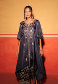 Midnight Black Brocade Kaftan Set