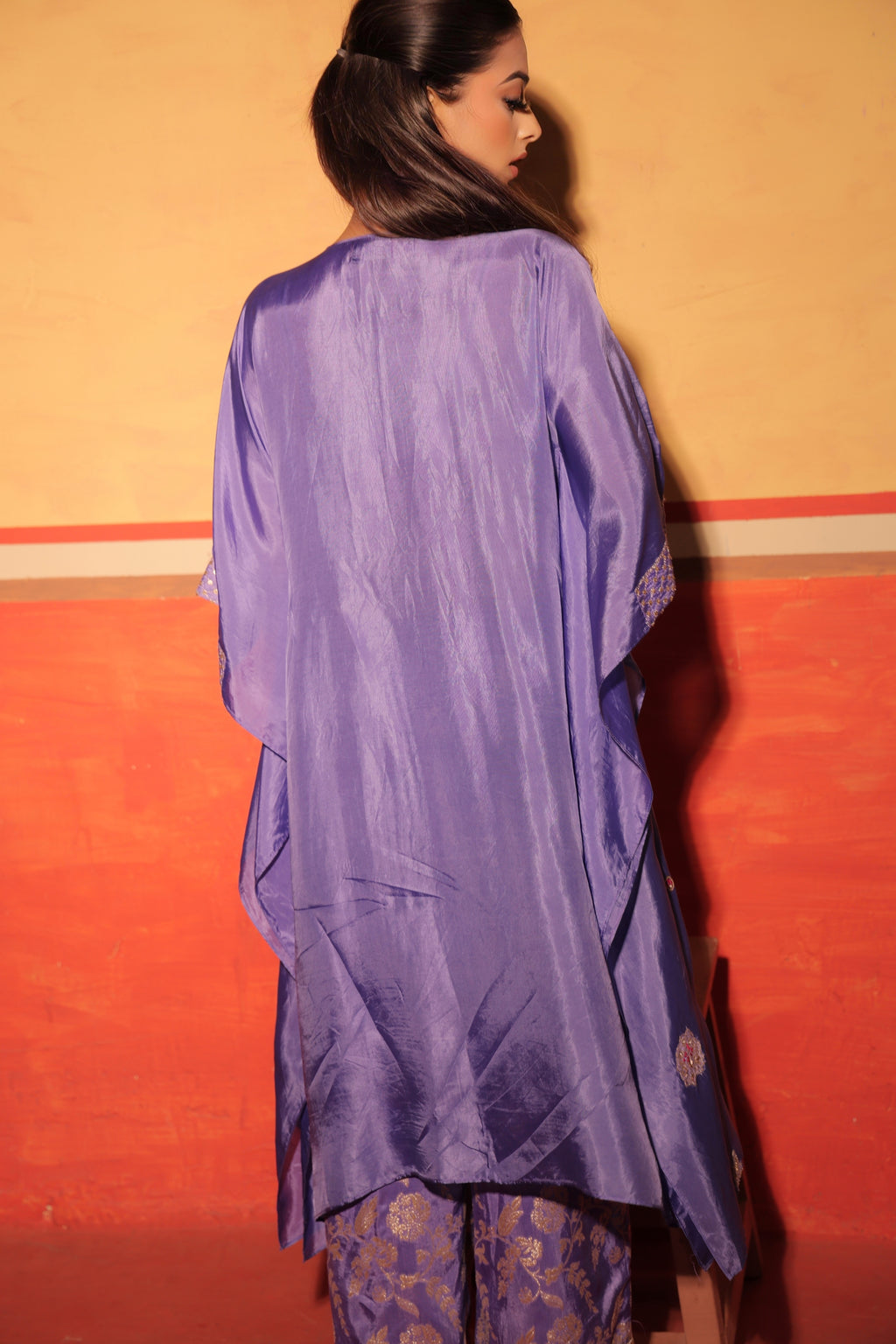 Lavender Brocade Kaftan Set