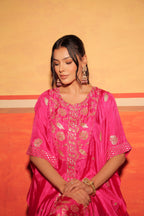 Fuchsia Brocade Kaftan Set