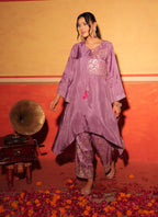Mauve Brocade Kaftan Set