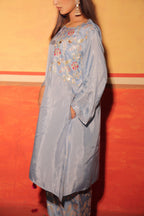 Powder Blue Brocade Kaftan Set