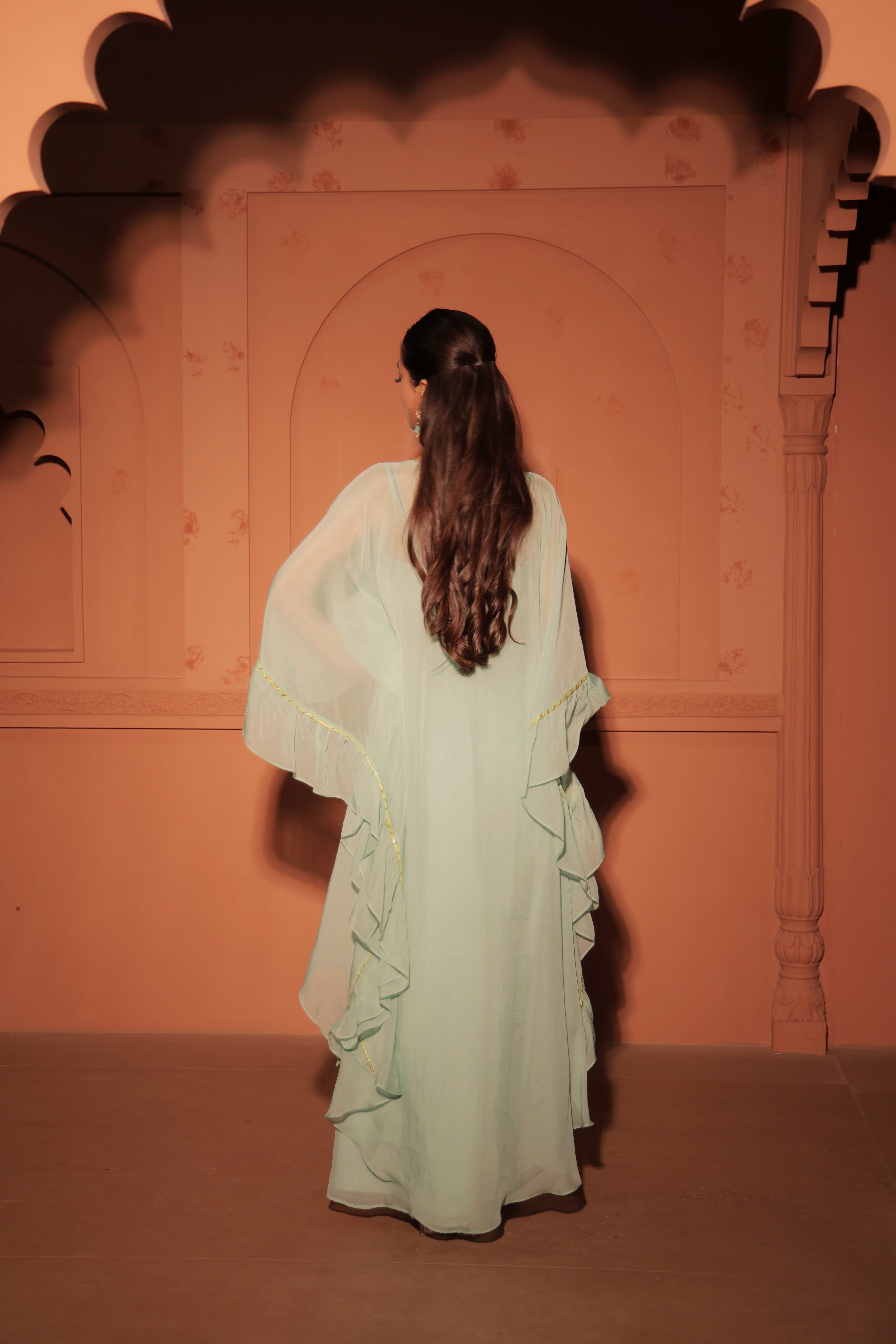 Mint Green Layered Kaftan Set