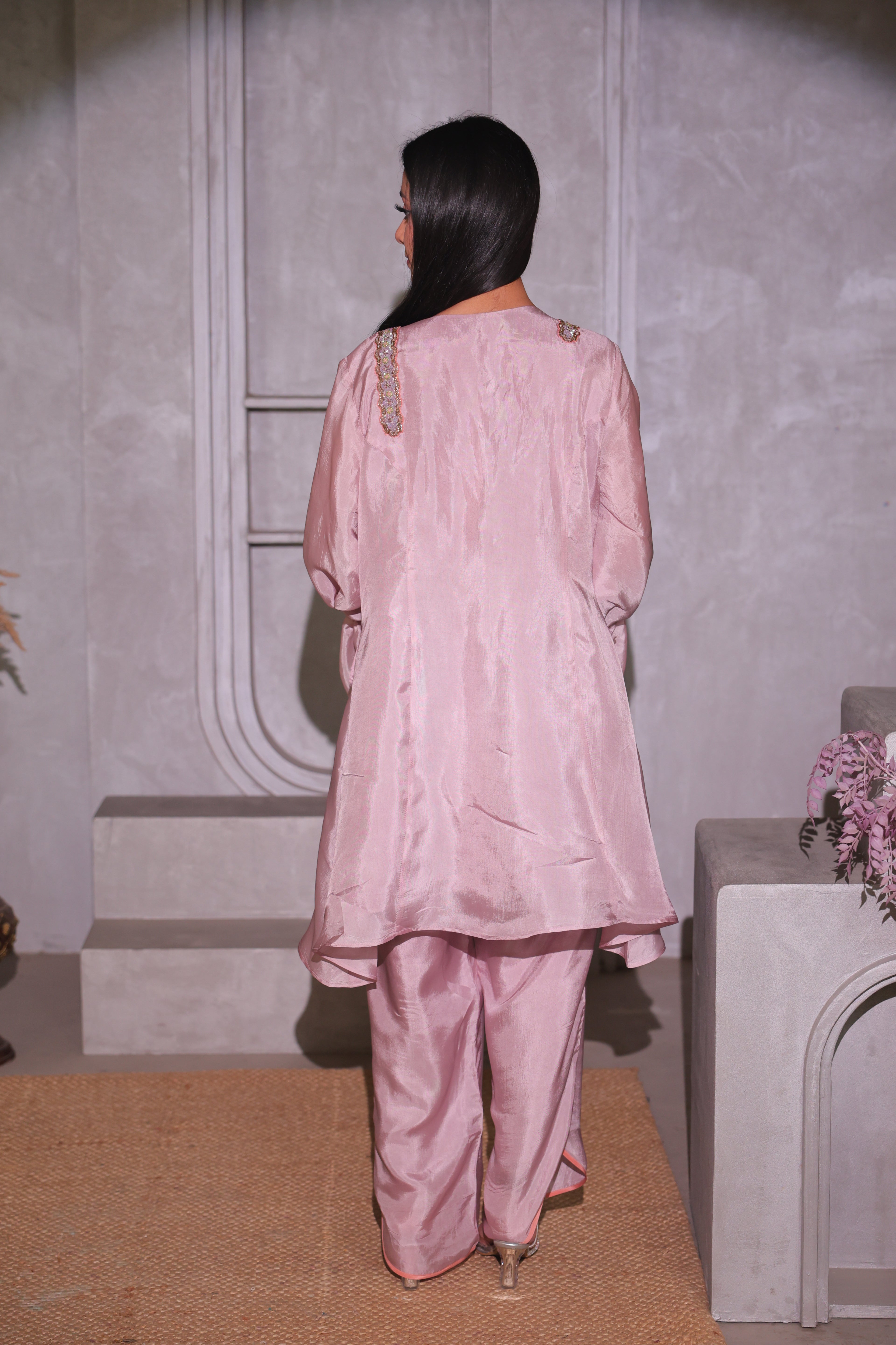 Blush Pink Sheen Co-ord Set