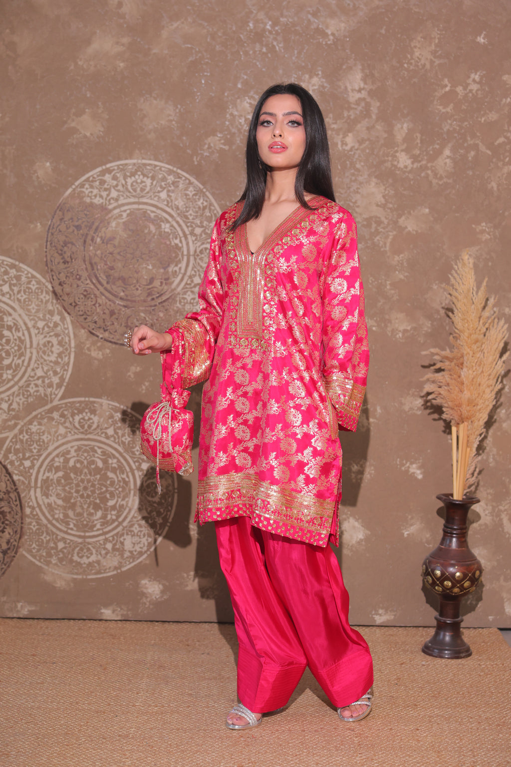 Rani Pink Brocade Co-ord Set
