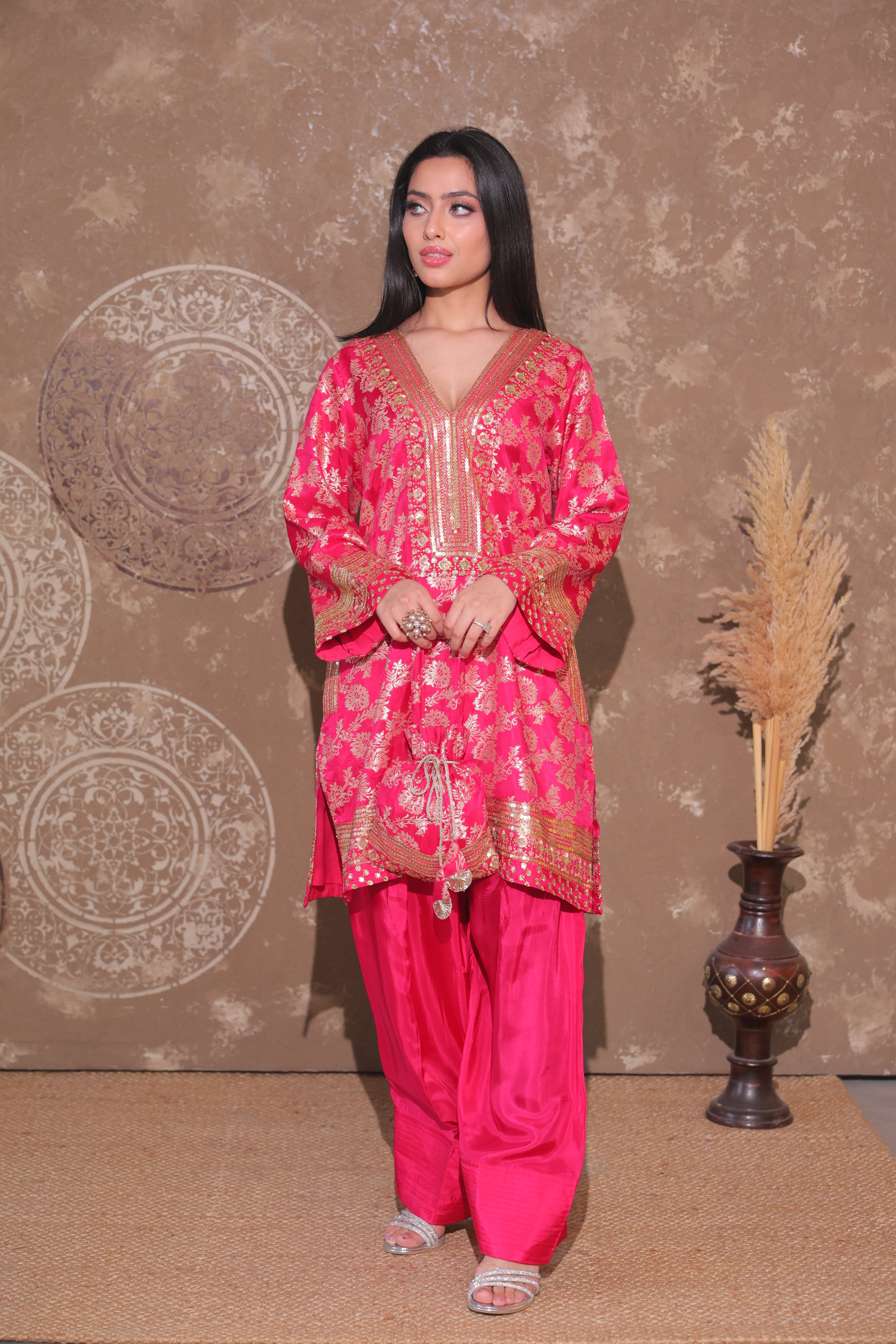Rani Pink Brocade Co-ord Set