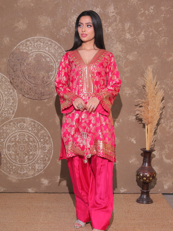 Rani Pink Brocade Co-ord Set