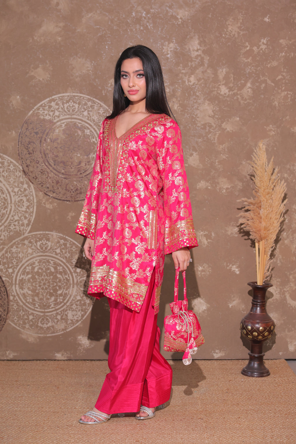 Rani Pink Brocade Co-ord Set