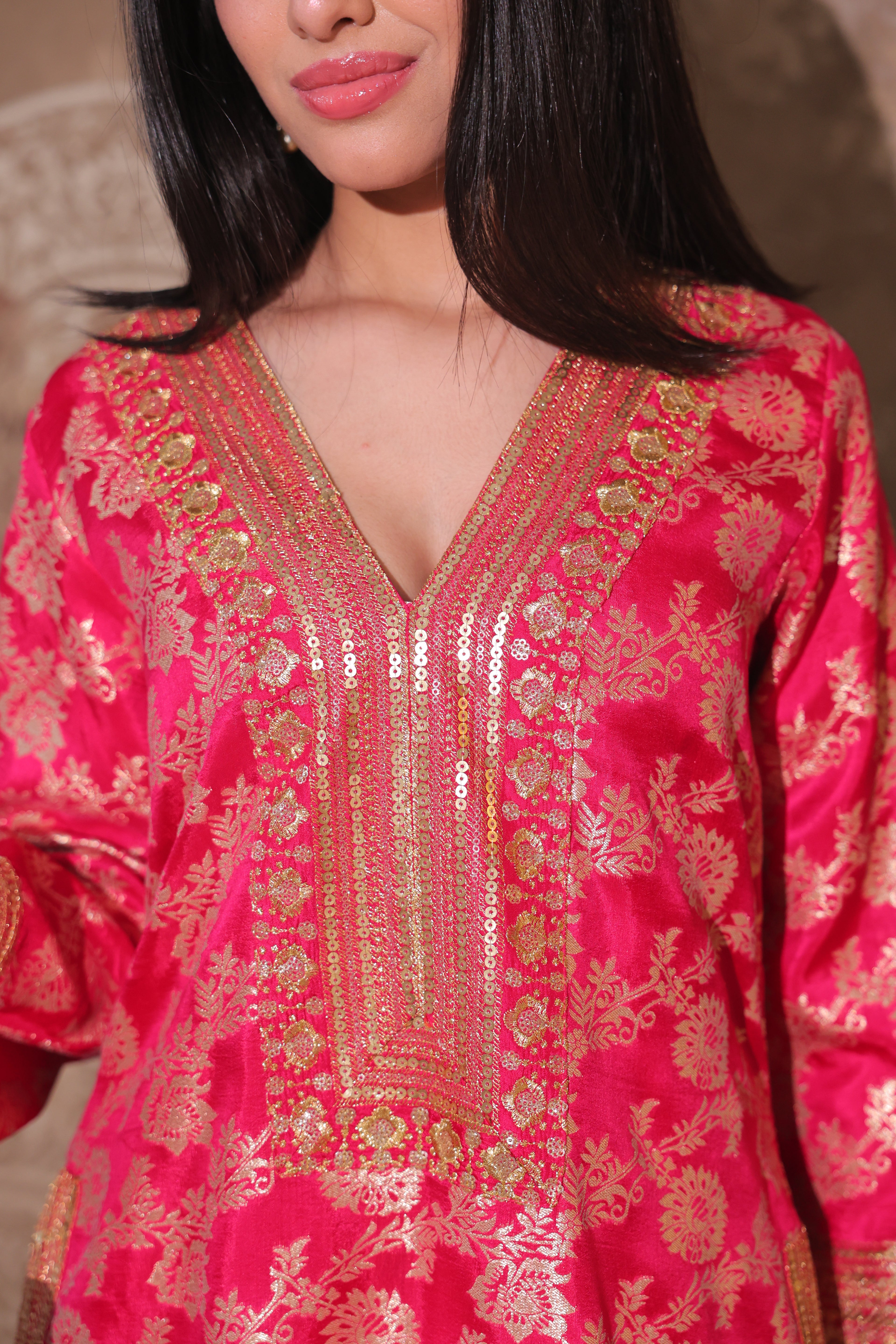 Rani Pink Brocade Co-ord Set