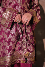 Maroon Brocade Co-ord Set