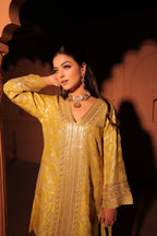 Mustard Yellow Brocade Co-ord Set