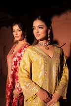 Mustard Yellow Brocade Co-ord Set