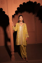 Mustard Yellow Brocade Co-ord Set