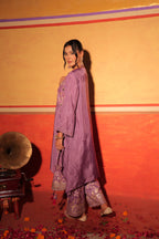 Mauve Brocade Kaftan Set