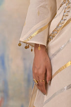 Ivory Gold Angrakha Kurta Set