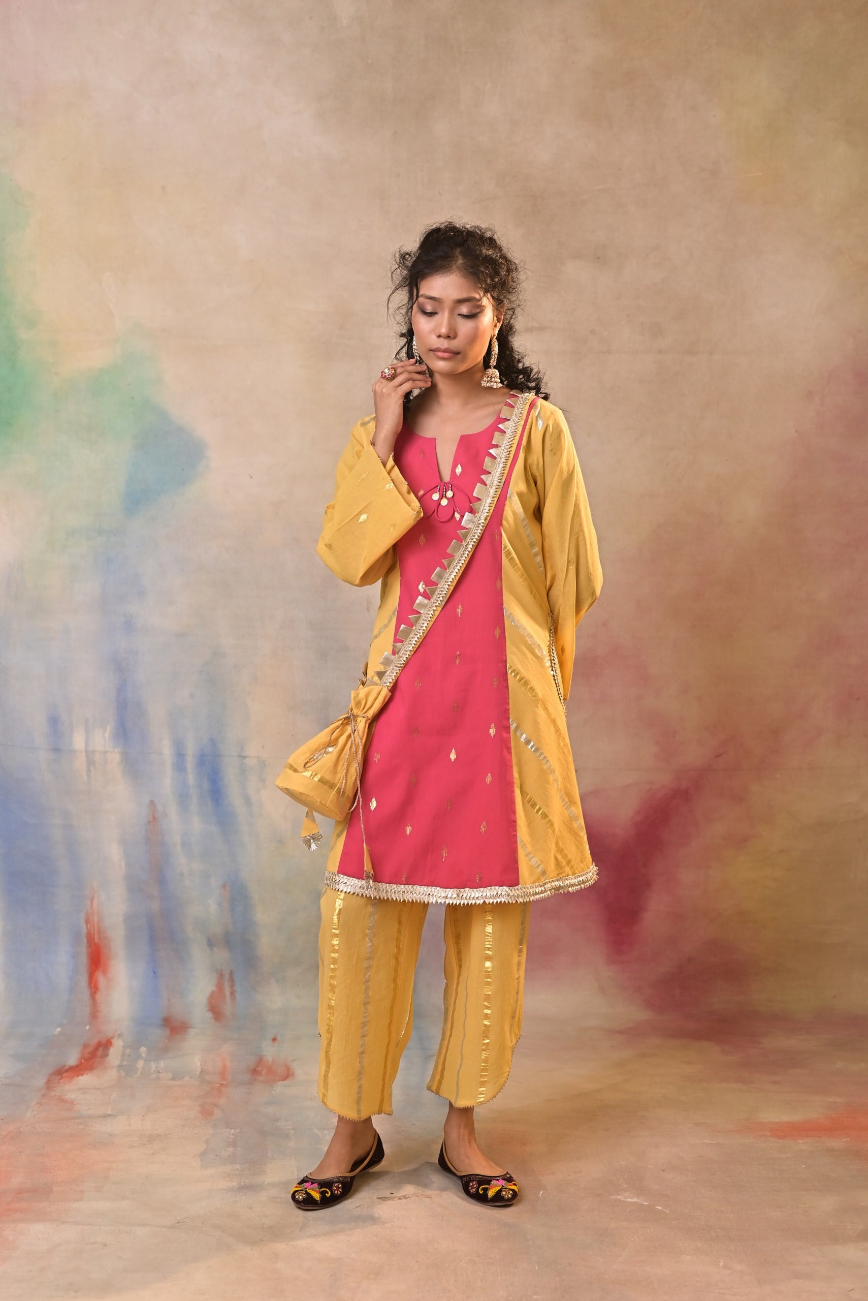 Gulal Mustard Festive Kurta Set
