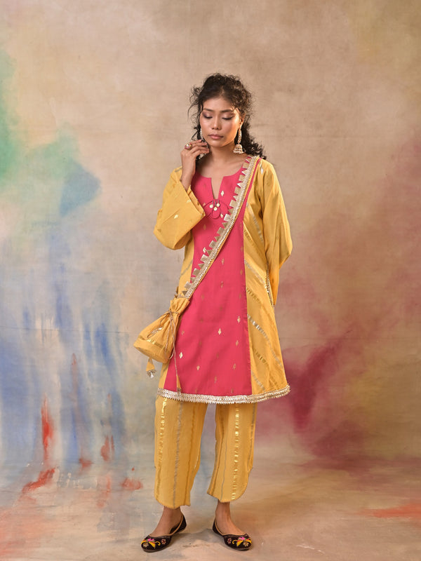 Gulal Mustard Festive Kurta Set