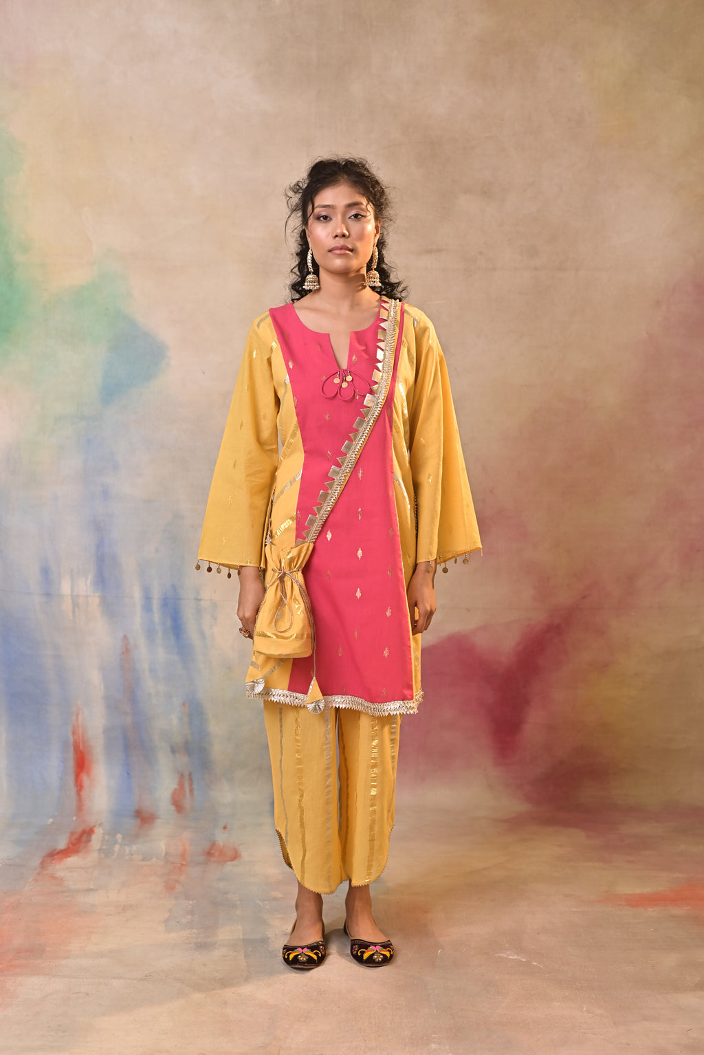 Gulal Mustard Festive Kurta Set