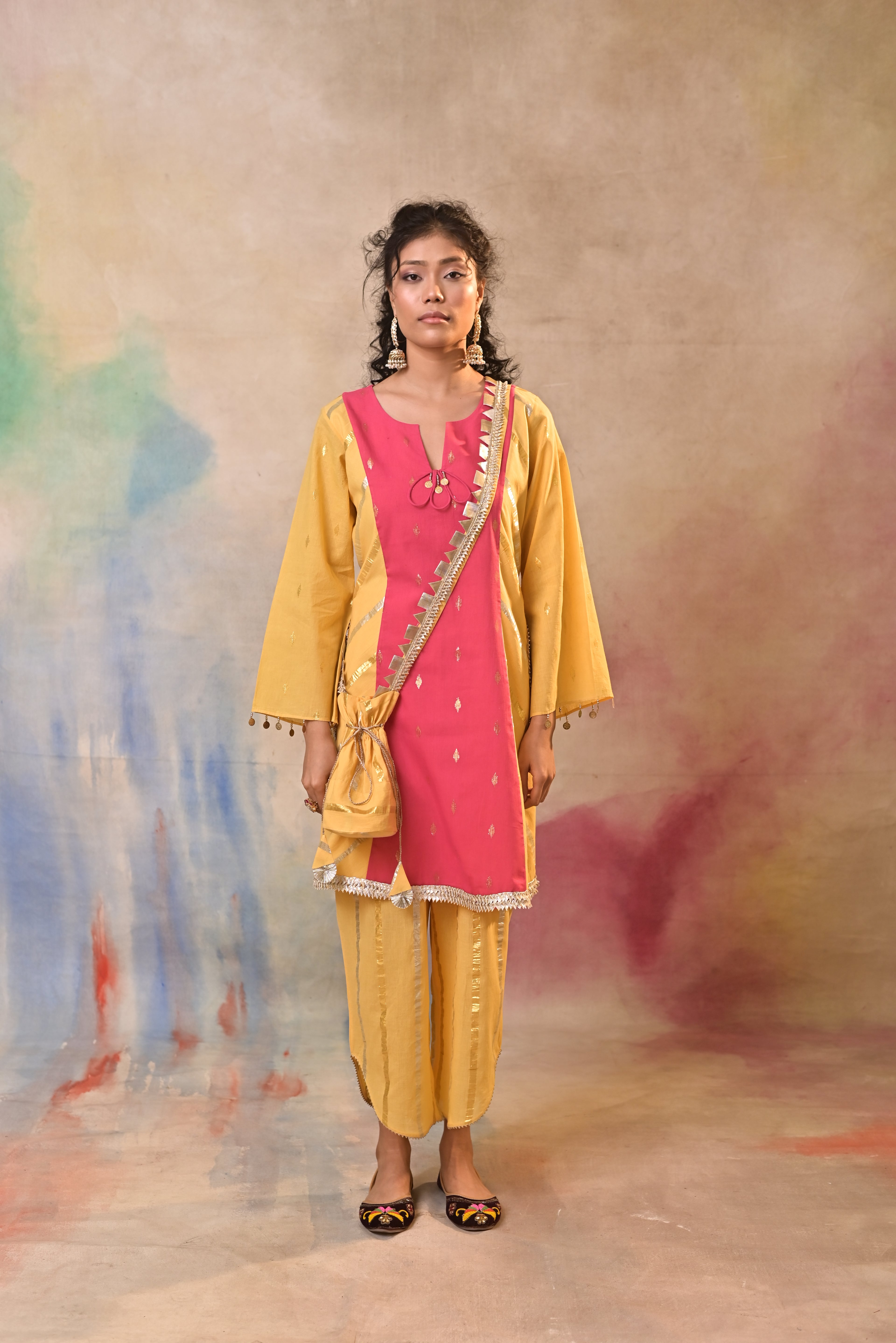 Gulal Mustard Festive Kurta Set