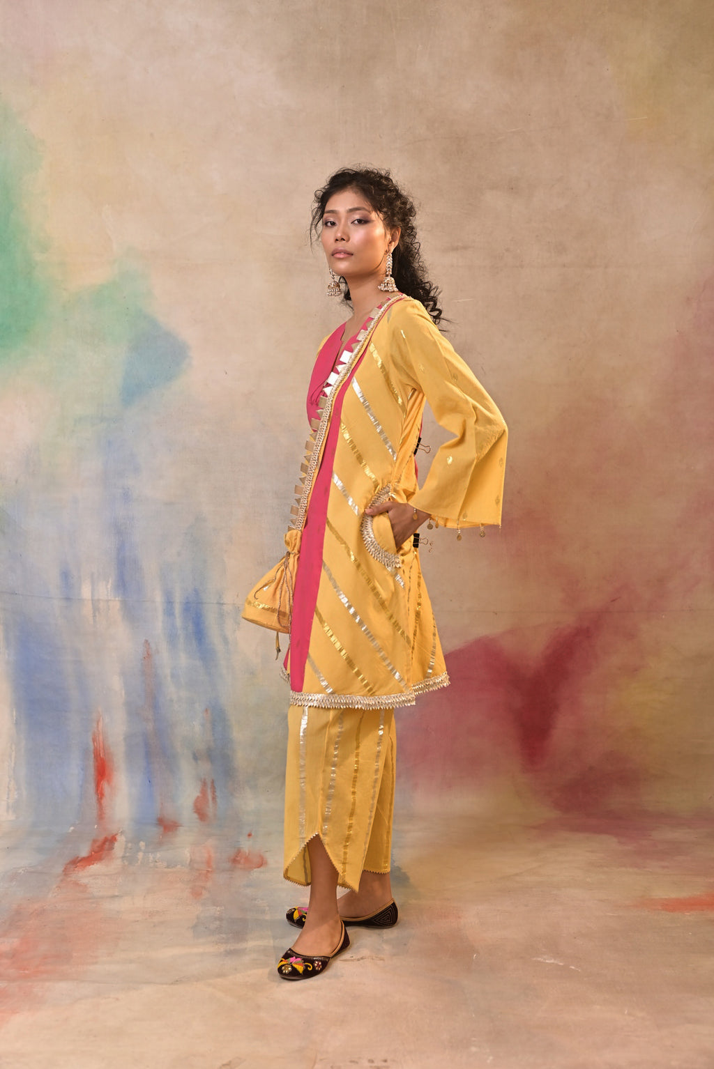 Gulal Mustard Festive Kurta Set