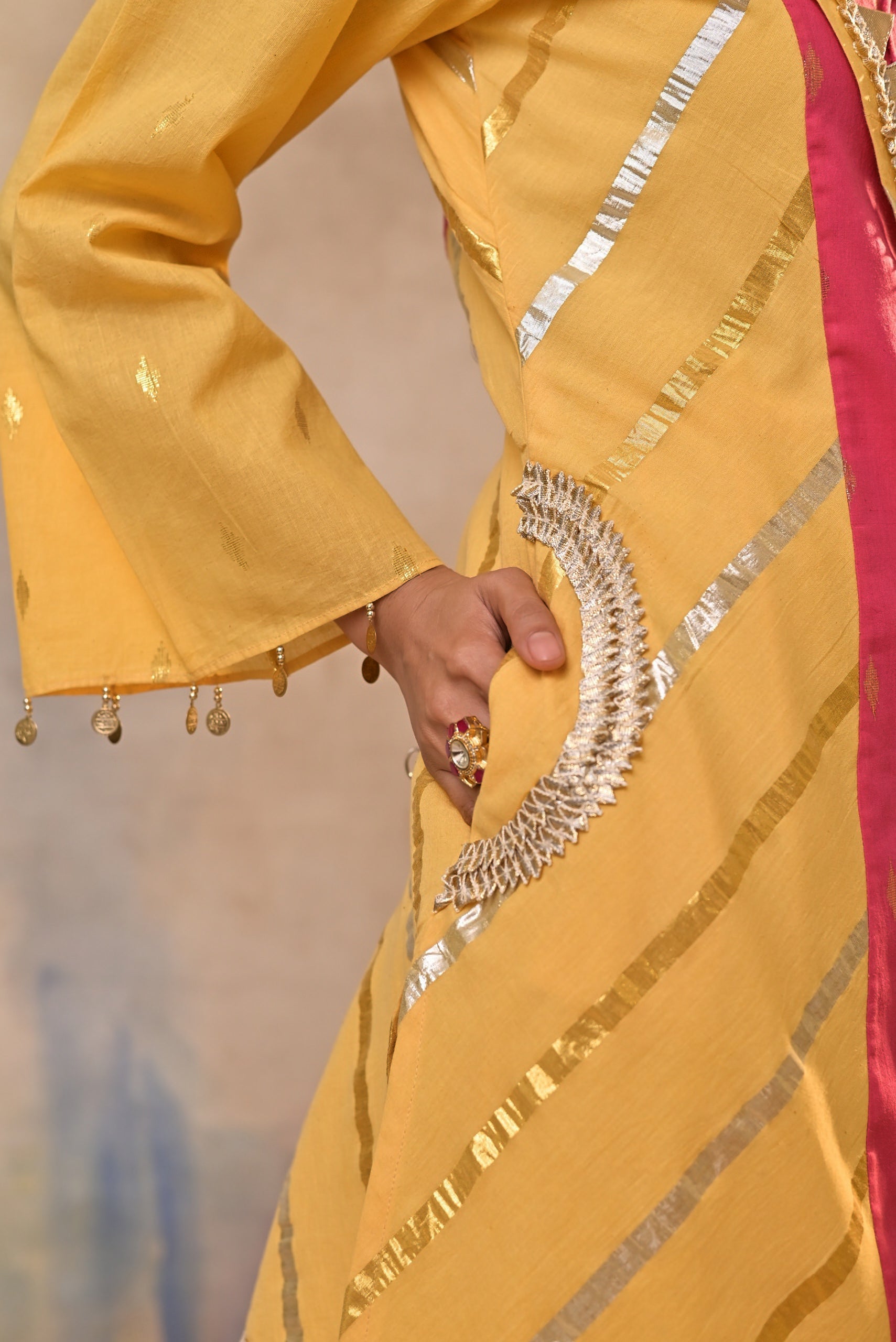 Gulal Mustard Festive Kurta Set