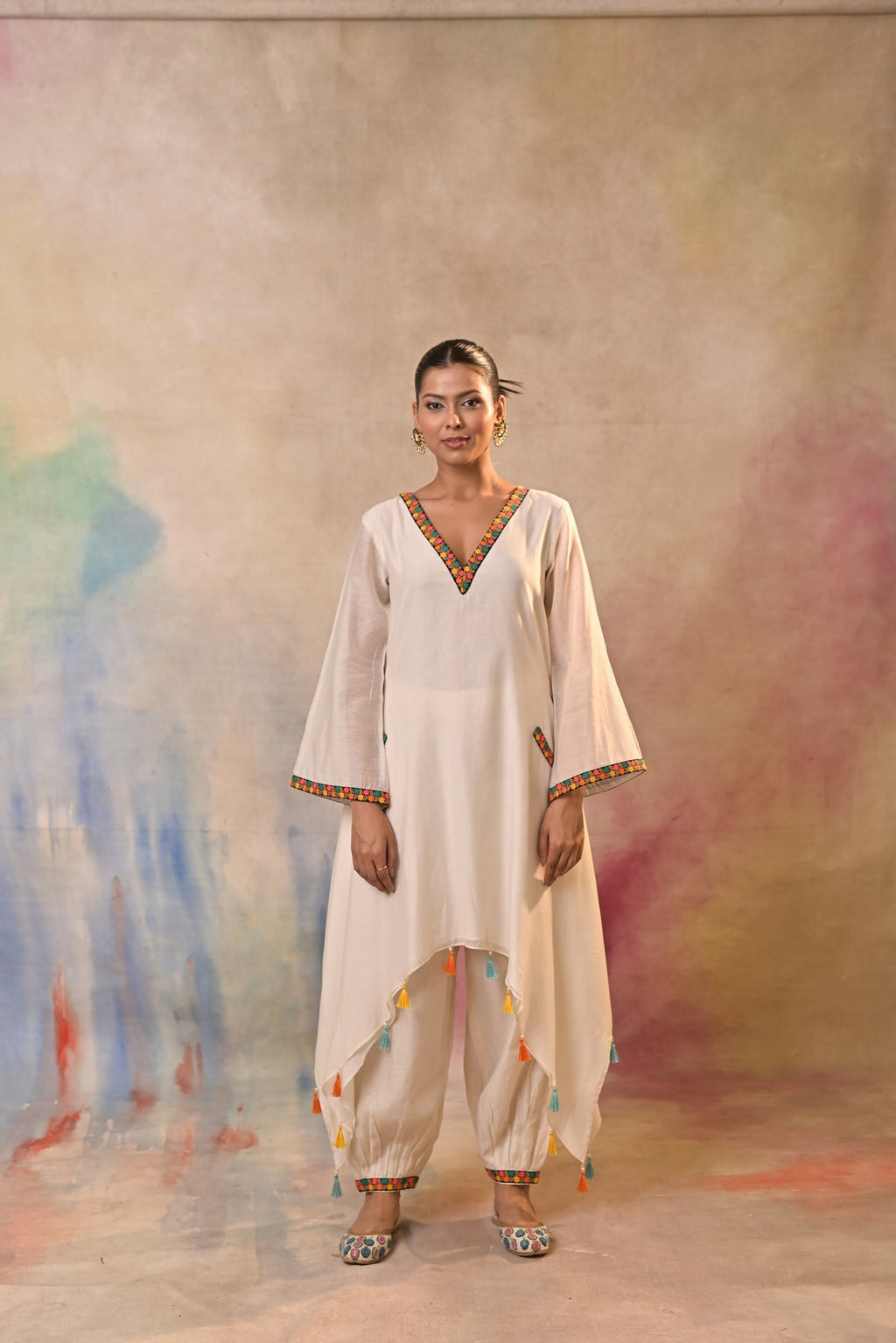 Ivory Tassel Kurta Set