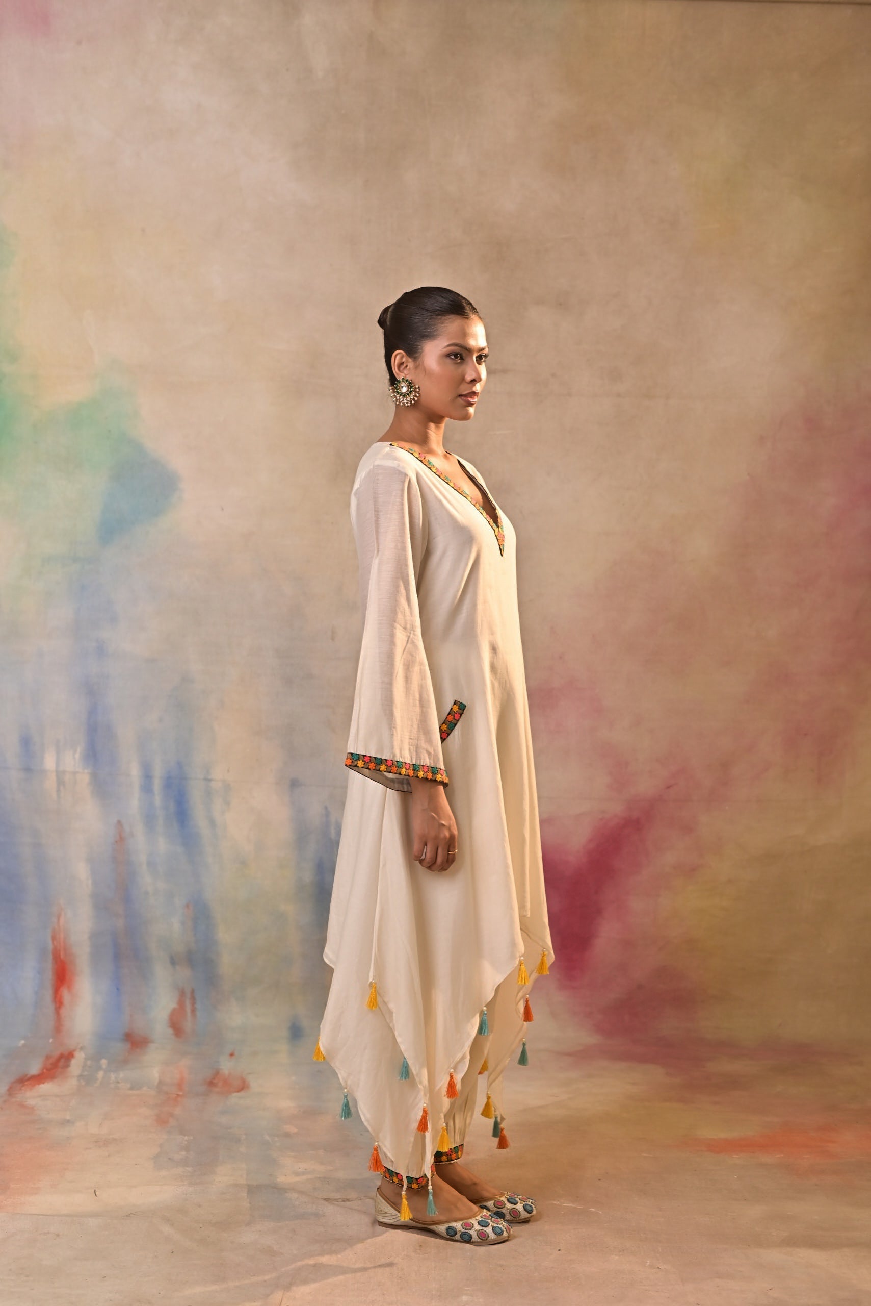 Ivory Tassel Kurta Set