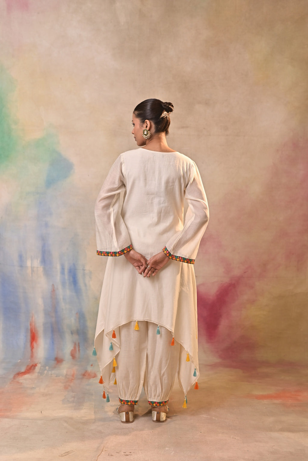 Ivory Tassel Kurta Set