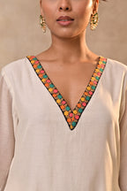 Ivory Tassel Kurta Set