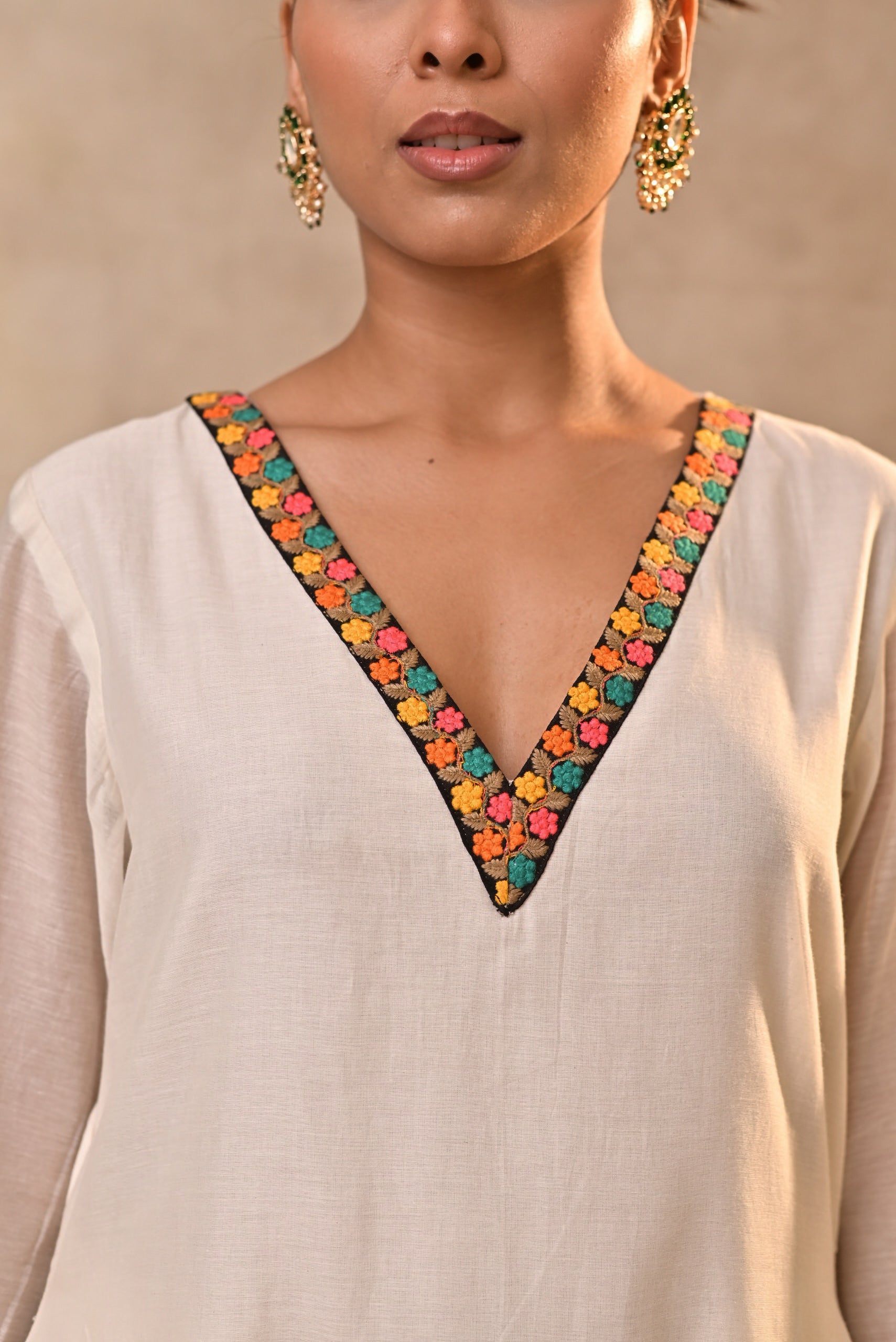 Ivory Tassel Kurta Set