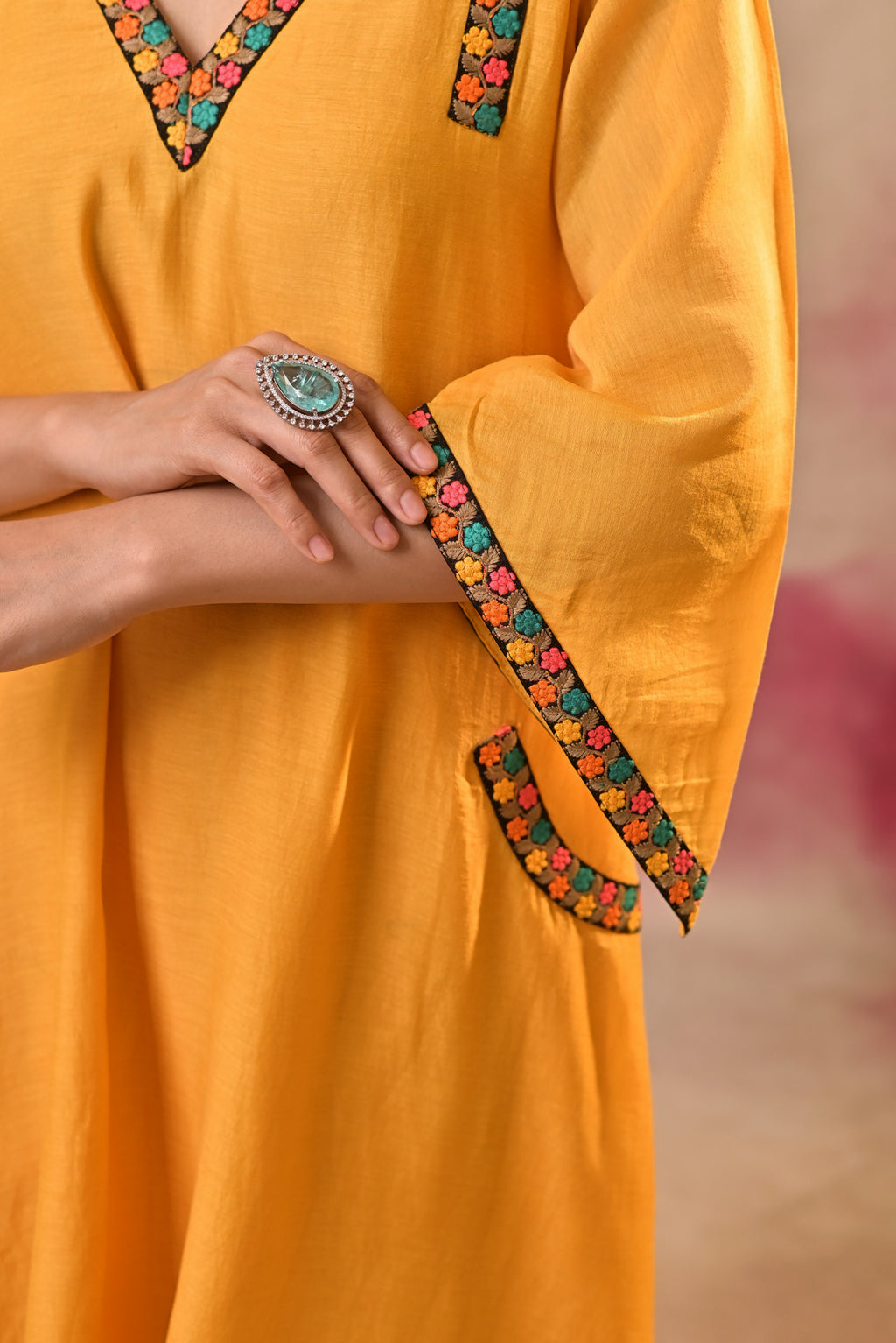 Mustard Tassel Kurta Set