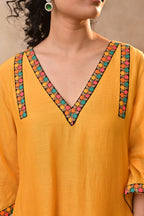 Mustard Tassel Kurta Set