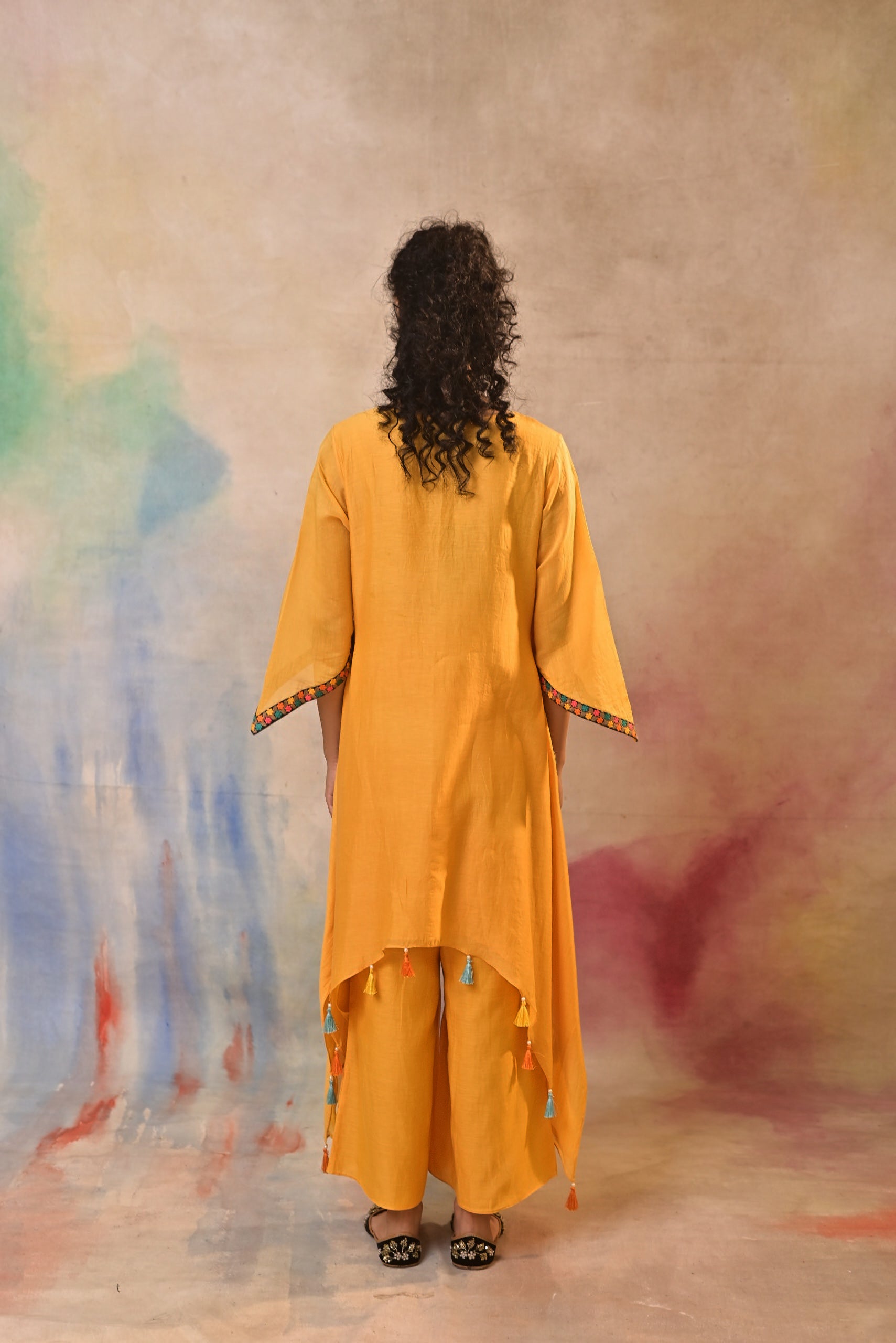 Mustard Tassel Kurta Set
