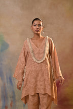 Peach Noor Textured Co-Ord Set