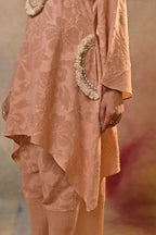 Peach Noor Textured Co-Ord Set