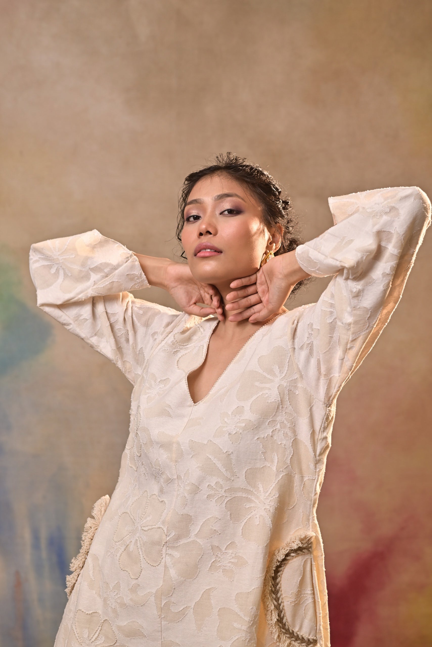 Ivory Bloom Textured Co-Ord Set