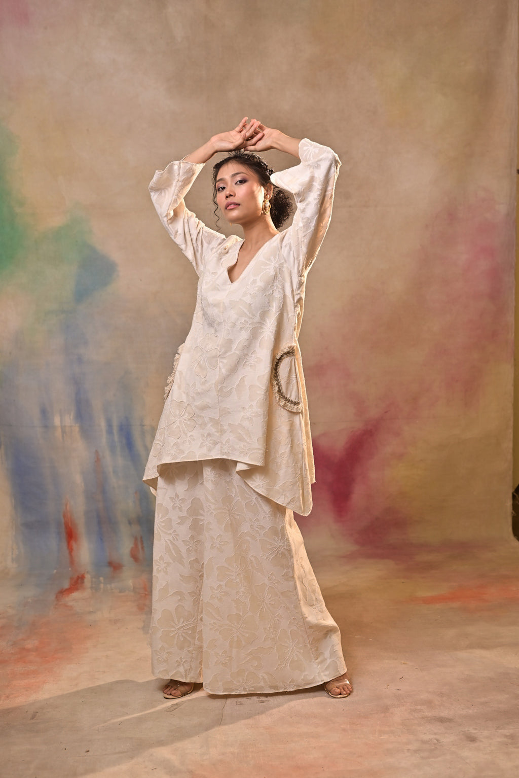 Ivory Bloom Textured Co-Ord Set
