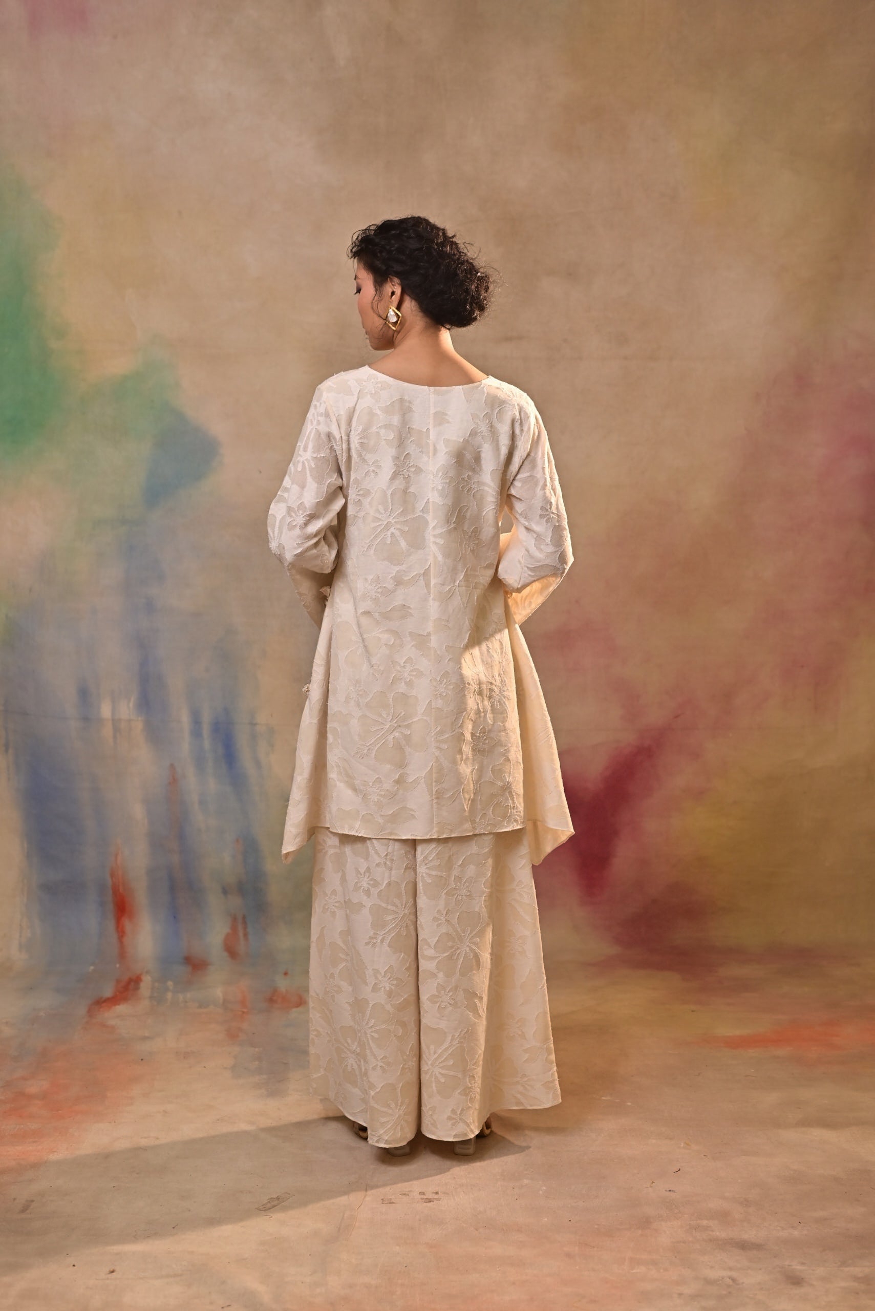 Ivory Bloom Textured Co-Ord Set