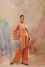 Rust Orange Brocade Co-ord Set
