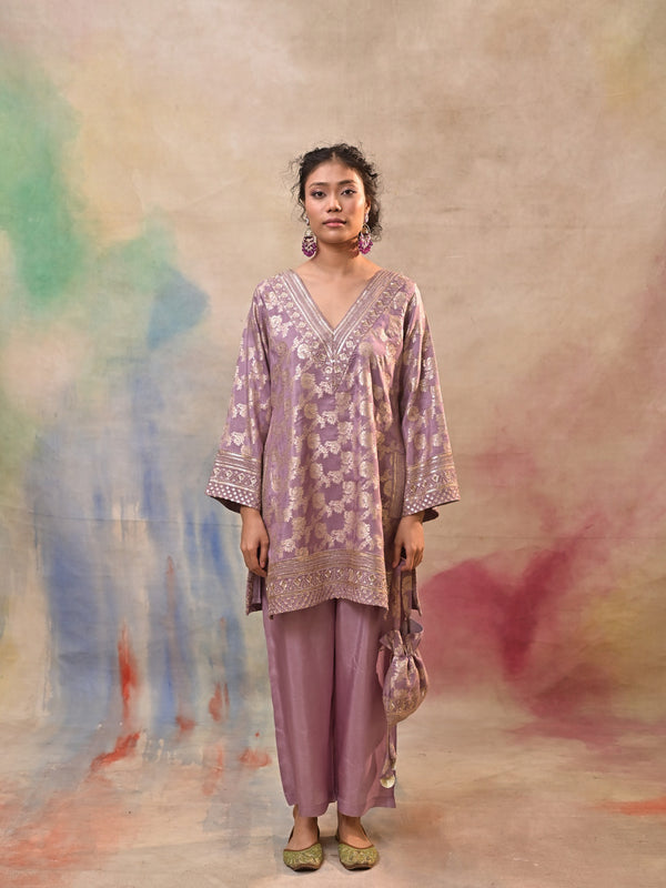 Dusty Mauve Brocade Co-ord Set