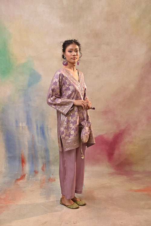 Dusty Mauve Brocade Co-ord Set