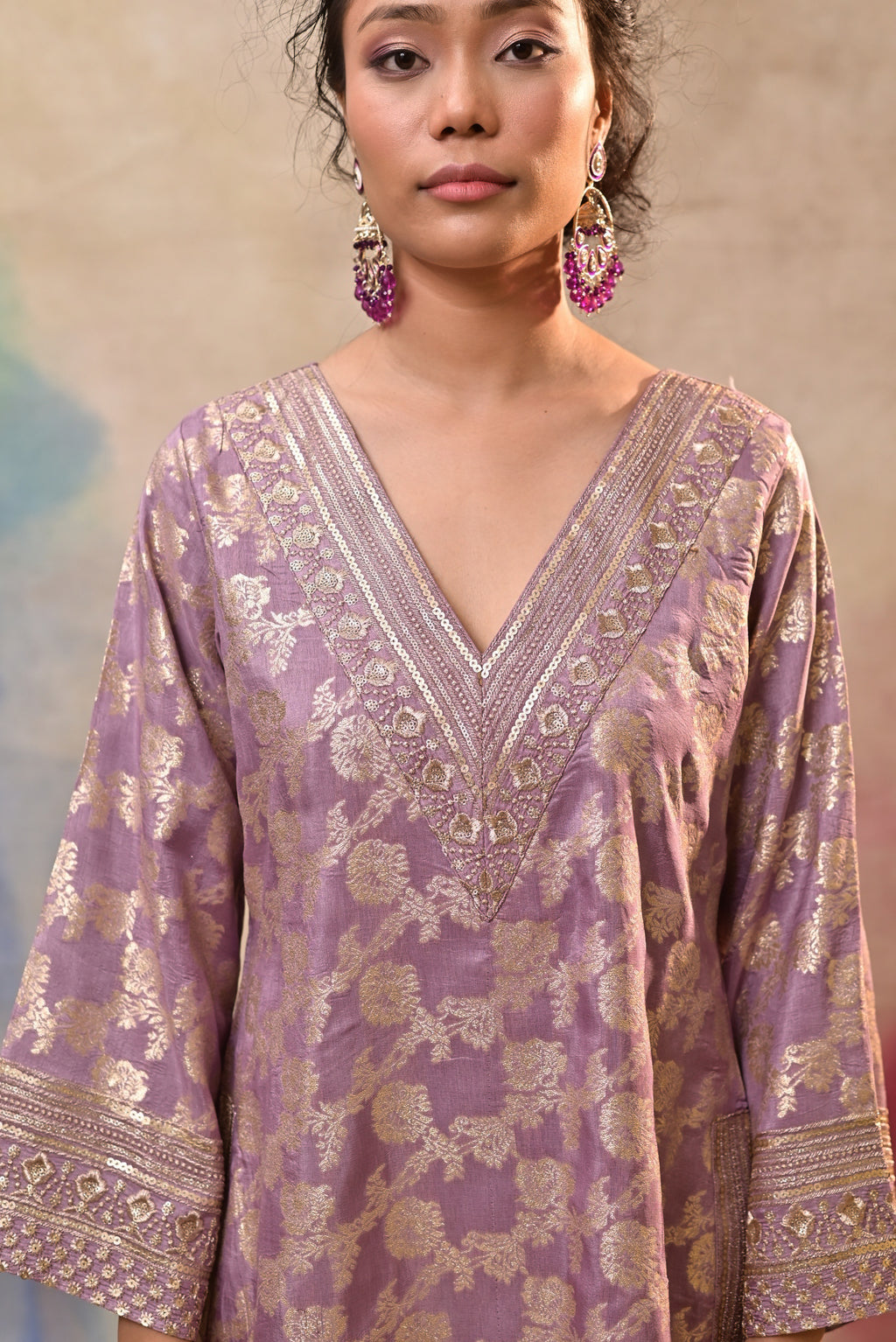 Dusty Mauve Brocade Co-ord Set
