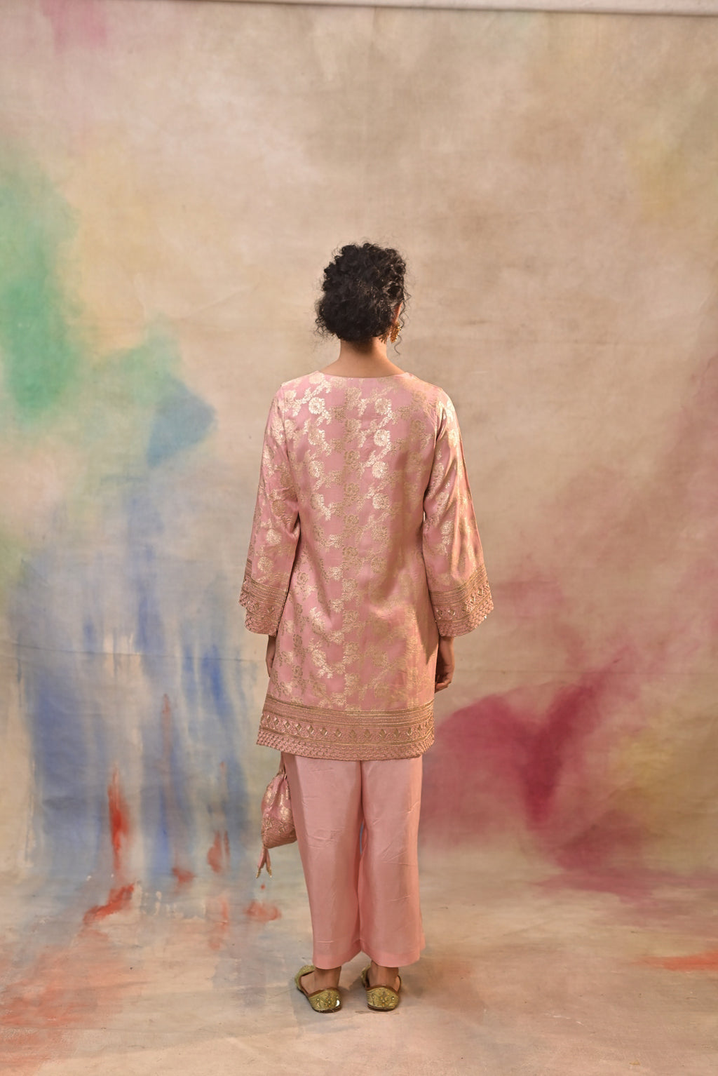 Blush Pink Brocade Co-ord Set