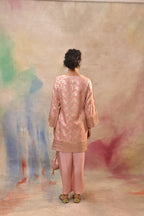 Blush Pink Brocade Co-ord Set