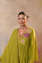 Olive Bloom Embroidered Set