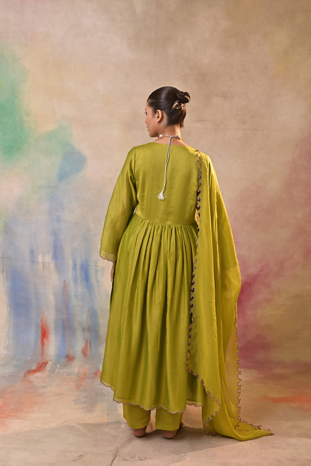 Olive Bloom Embroidered Set