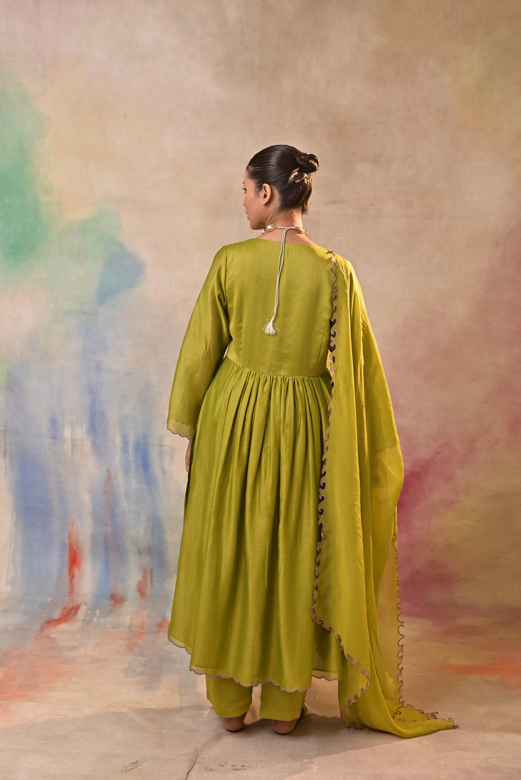 Olive Bloom Embroidered Set
